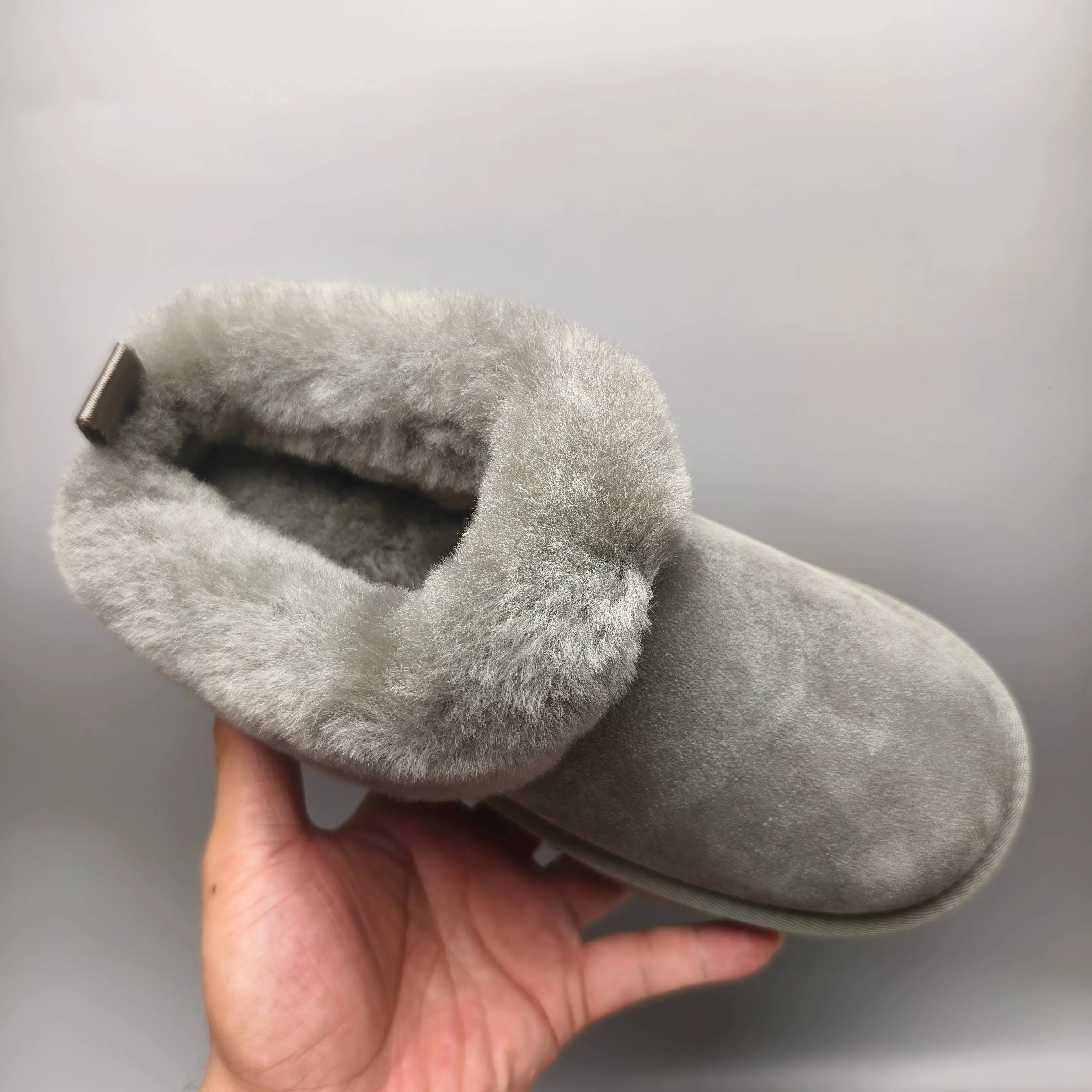 💰520 UGG sheepskin all-in-one snow boots 1393 Thick-soled suede style slip-on slip-on shoes Color: maroon green sand matching size: 35-40